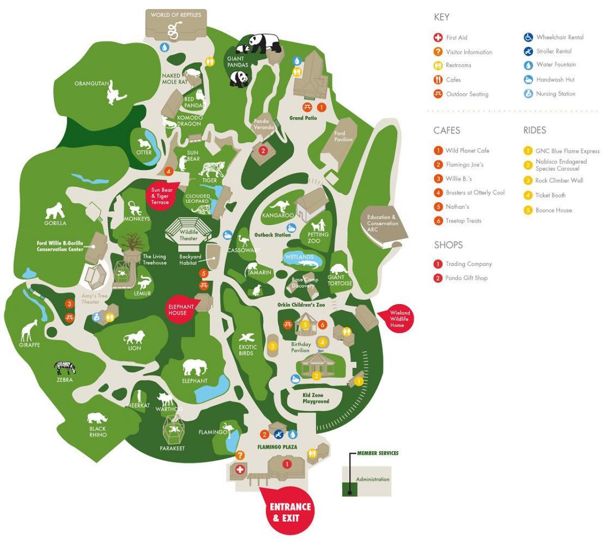 žemėlapis Atlanta zoo