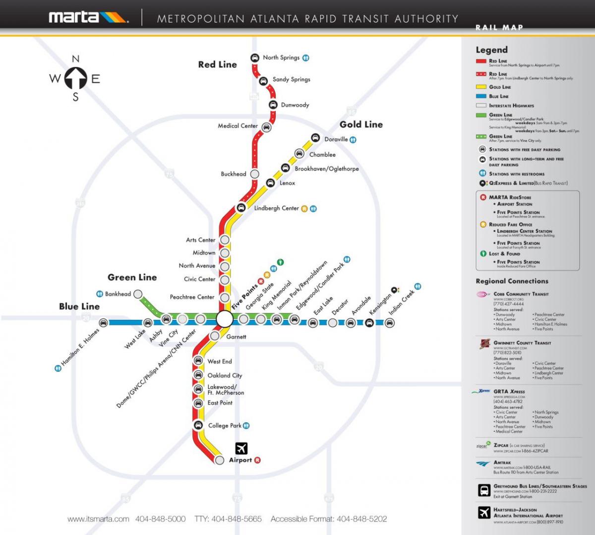 MARTA metro žemėlapis