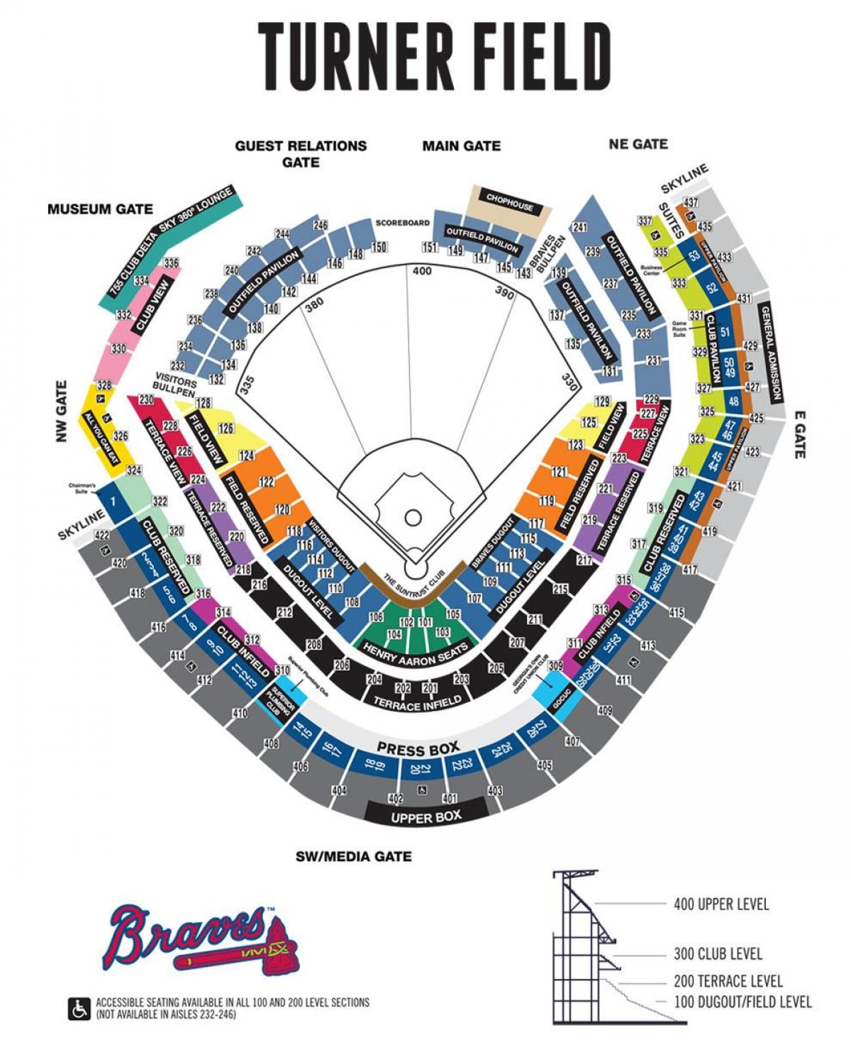 Braves stadiono sėdimų žemėlapyje