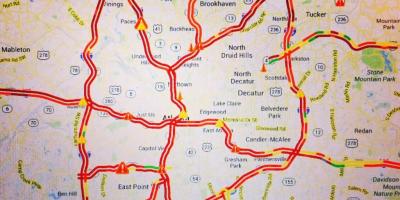 Žemėlapis Atlanta eismo