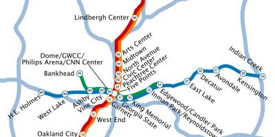 Žemėlapis metro Atlanta