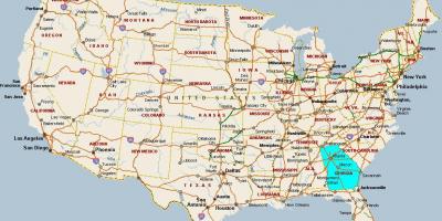 Žemėlapis iš Georgia, USA