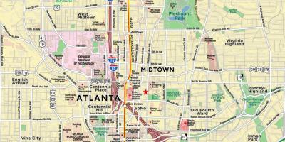 Žemėlapis midtown Atlanta