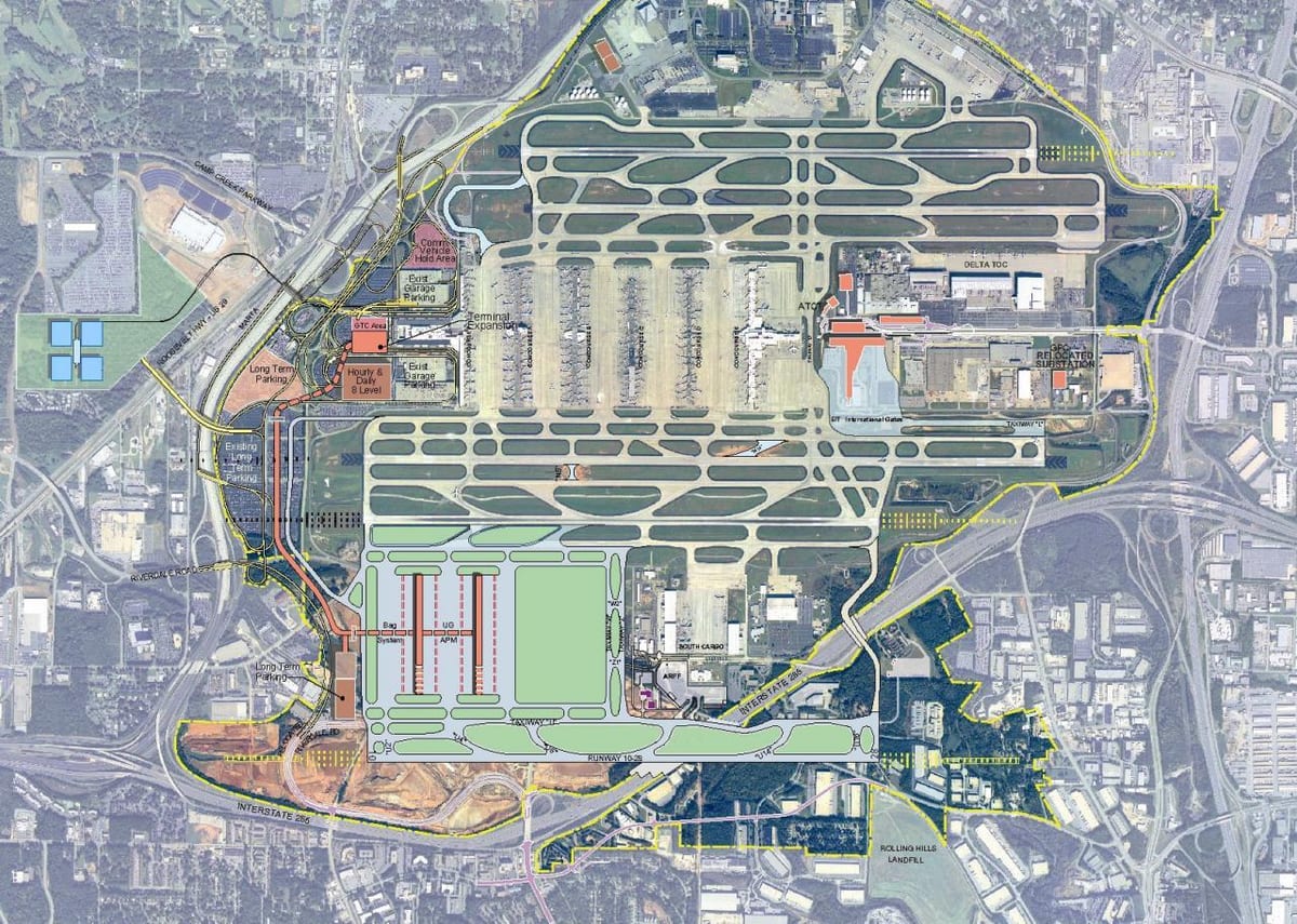 Atlanta Georgia oro uosto žemėlapis