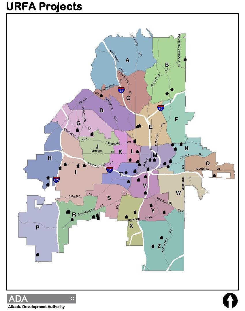 žemėlapis Atlanta juosta žemėlapyje