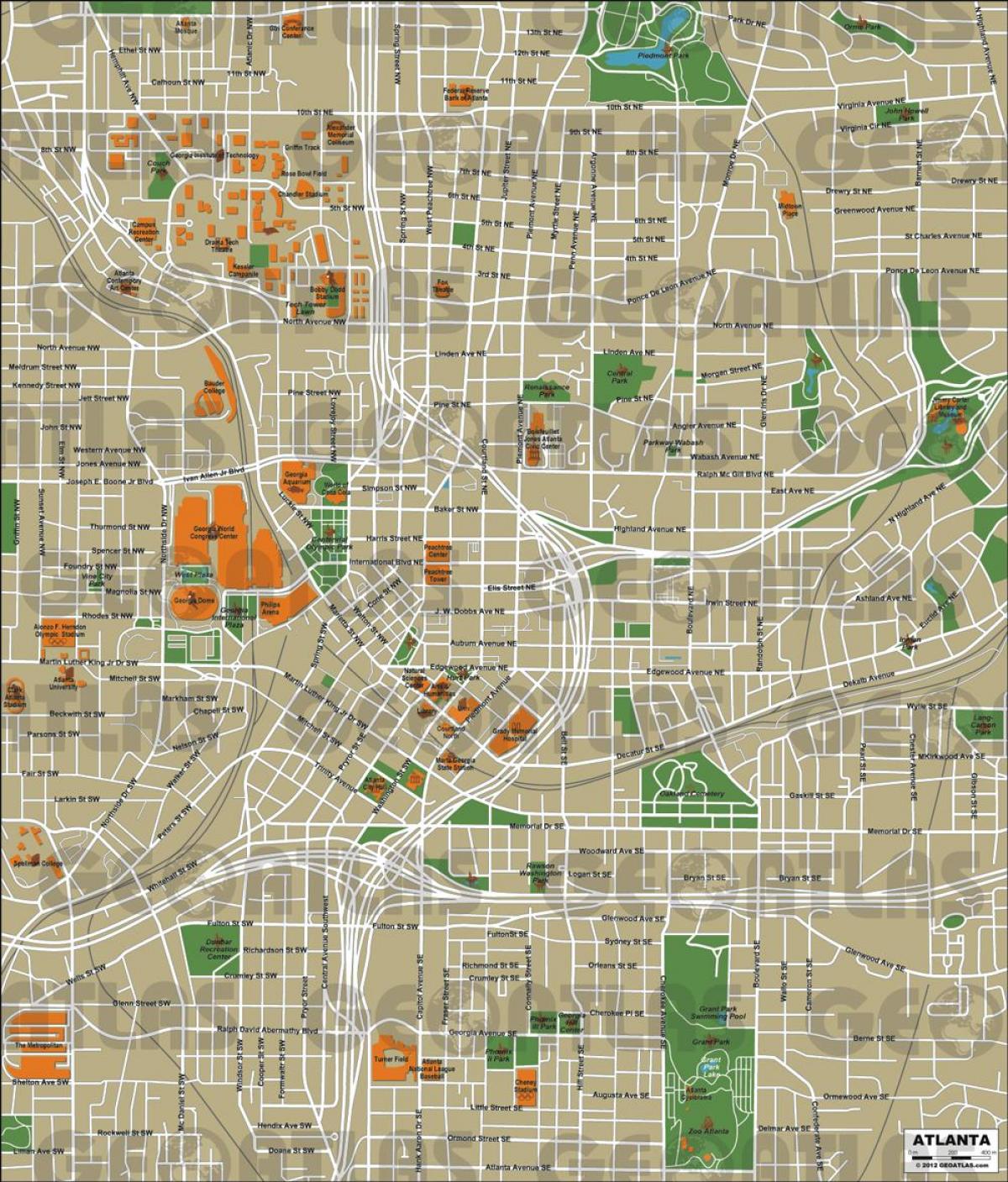 miesto Atlanta žemėlapyje