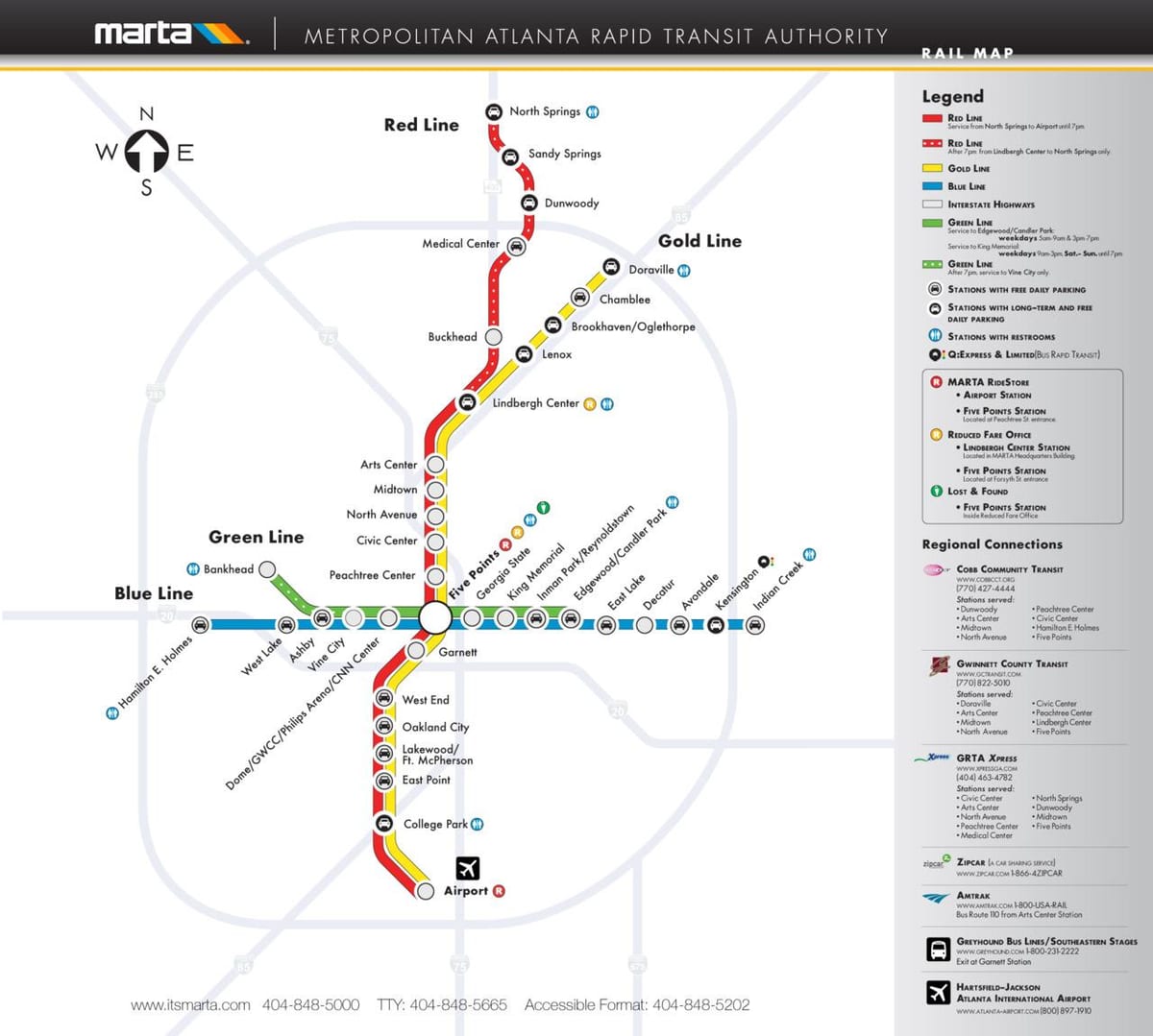 MARTA metro žemėlapis
