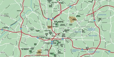 Daugiau Atlanta vietovės žemėlapį
