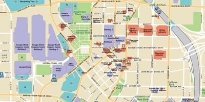 Atlanta lankytinų vietų žemėlapis