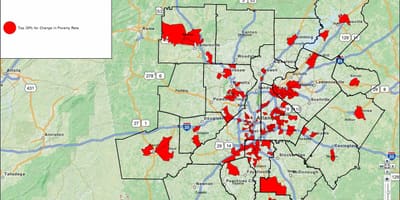 Nusikaltimų žemėlapis Atlanta