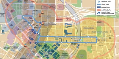 Žemėlapis tramvajus Atlanta